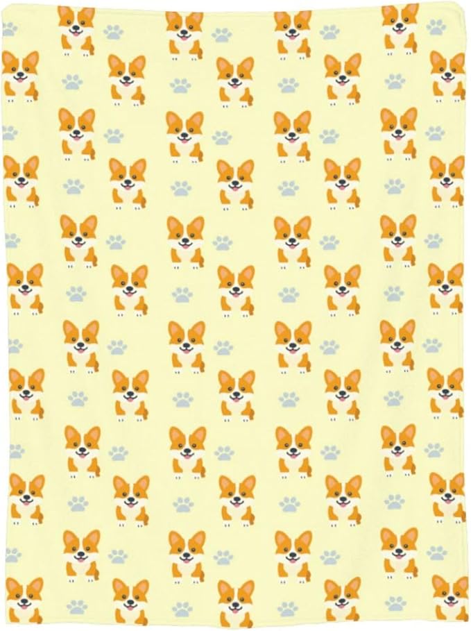 Corgi Blanket Cute Corgi Dog Throw Blanket Puppy Soft Cozy Fleece Fuzzy Stuffed Plush Flannel Gifts for Girls Women Boys Kids Adults 40''x50''
