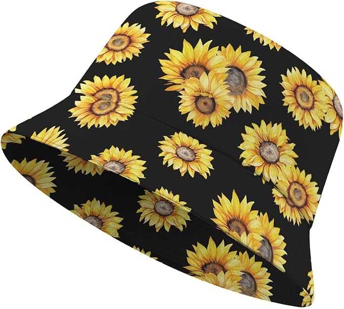 Wildflowers Floral Bucket Hat for Men Women, Summer Vacation Outdoor Travel Reversible Double Side Beach Caps Fisherman Hat