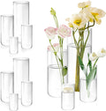 12 Pack Glass Cylinder Vases, 4,6,8,10 Inch Tall Clear Flowers Vases for Centerpieces, Floating Candles Vase,Hurricane Glass Candle Holders Vase for Wedding Party Home Tables Decor