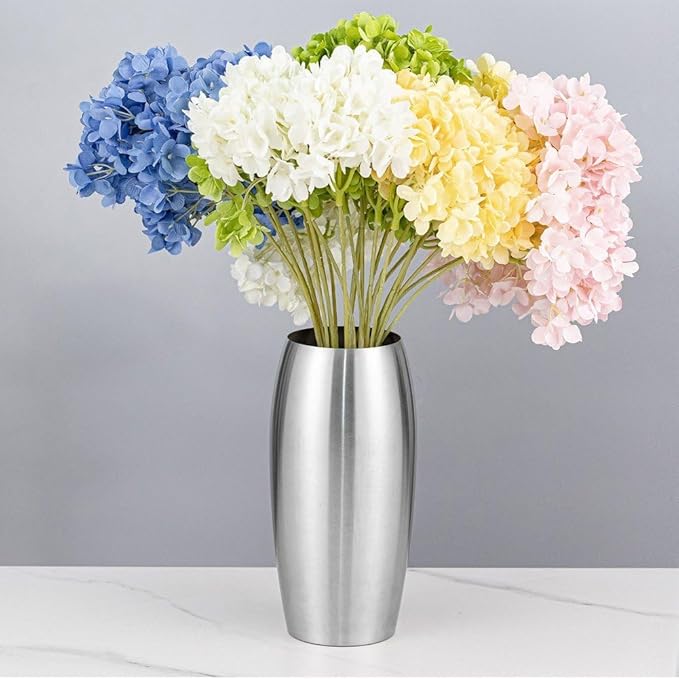 Metal Vase, Stainless Steel Flower Vase Decorative Flower Vase Elegant Flower Vases for Home Office Wedding