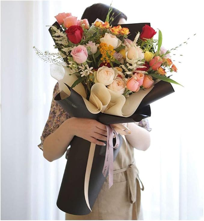 FWSA WRAPS Flower Wrapping Paper Roll Korean Floral Bouquet Packing Supplies Waterproof Fresh Flowers Gift Packaging Marterials (COLOR 8)