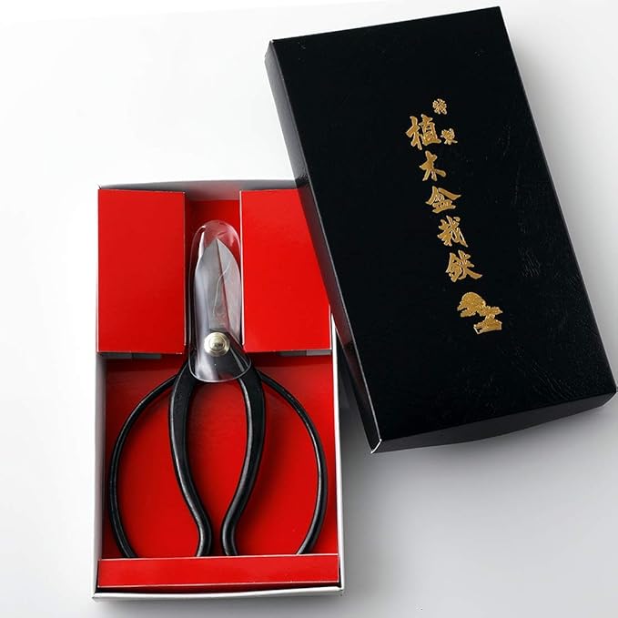 Wazakura Made in Japan Ikebana Tool Kit - Koryu Scissors + Black Kenzan Flower Holder, Japanese Floral Arrangement Set, Florist Shears and Pin Frog Gift Box Set - Koryu and Black Kenzan 2.4" (61mm)