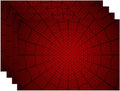 Placemats Set of 4 Red Spider Web Table Mats Linen Place Mats for Dining Kitchen Country Camp Farmhouse Decor 12x18 Inch