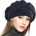 VECRY Lady French Beret 100% Wool Beret Floral Dress Beanie Winter Hat