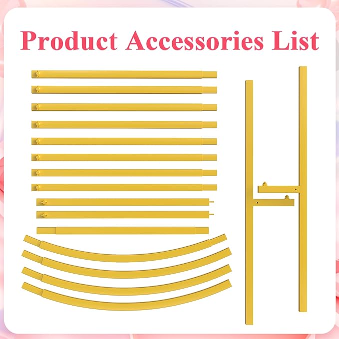 Asee'm 6.6FT Metal Arch Backdrop Stand Gold Arched Backdrop Frame for Wedding Party Ceremony Birthday Bridal Baby Shower Garden Floral Balloon Arch Decoration