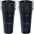 Notakia 10.62 Inch Galvanized Metal Vases Farmhouse French Flower Bucket Vases for Cut Flowers for Home Decor and Wedding Table Centerpiece Decorations (Medium Size Black 8Pcs)