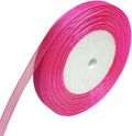 Chenkou Craft Solid Organza Ribbon 1/2" Hot-Pink 1 Roll 50 Yards Craft Bow Party Decoration Packing Ribbons (Hot Pink, 1/2"(12mm))