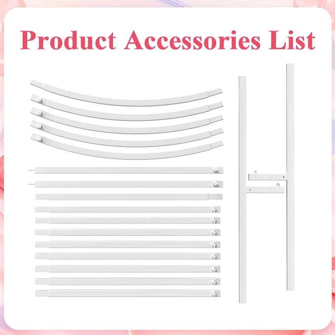 Asee'm 7.2FT White Wedding Arch Stand Metal Square Arched Backdrop Frame for Party Ceremony Birthday Bridal Baby Shower Garden Floral Balloon Arch Decoration