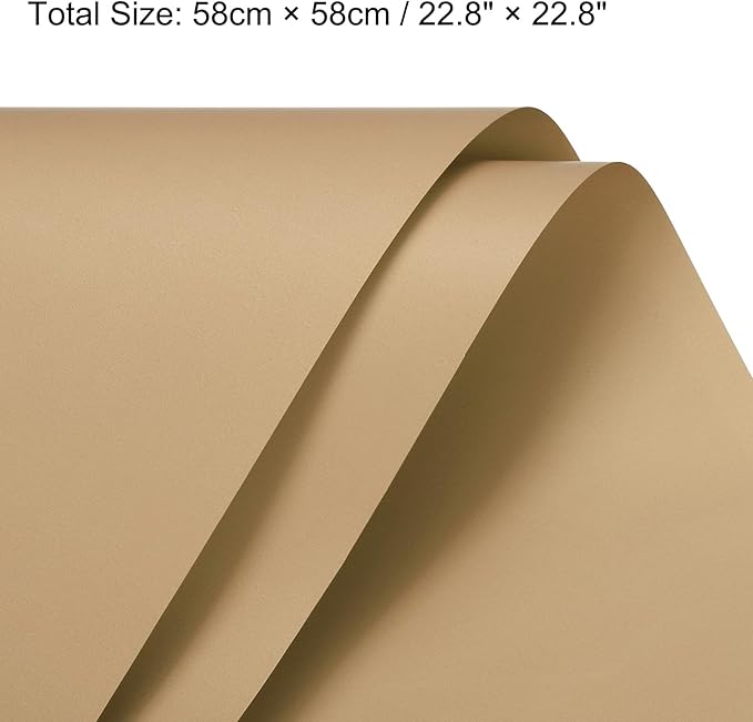 MECCANIXITY Pearlescent Film Flower Wrapping Paper 22.8x22.8 Inch Waterproof for DIY Crafts, Gift/Gift Box Packaging Smoky Orange Pack of 10