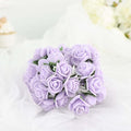 Efavormart 48 Roses | 4" Tall Lavender Real Touch Artificial DIY Foam Rose Flowers with Stem, Craft Rose Buds
