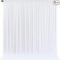 White Backdrop Curtains 4 Panels, 10 Feet Wrinkle-Free Polyester Photography Backdrop Drapes for Wedding Baby Shower Party Background Backdrop Stand- 16 X10FT (White)