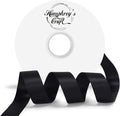 Humphrey's Craft 1 Inch Black Double Faced Satin Ribbon - 50 Yards Variety of Color for Crafts Gift Wrapping DIY Bows Bouquet Decoration Sewing Christmas Tree Wedding and Invitation Card.