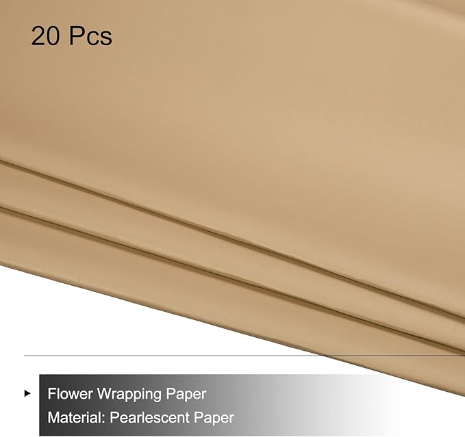 MECCANIXITY Pearlescent Film Flower Wrapping Paper 22.8x22.8 Inch Waterproof for DIY Crafts, Gift/Gift Box Packaging Smoky Orange Pack of 20