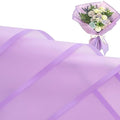 20 Sheets Purple Flower Wrapping Paper, Waterproof Floral Wrap Purple Edge Bouquet Wrapping Paper Florist Supplies (22.8 x 22.8 inch)