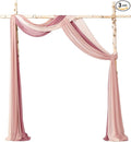 Ling's Moment Wedding Arch Draping Fabric 3 Panels 20Ft Chiffon Fabric,Sheer Draping Fabic for Wedding Arrangement Ceremony Reception Backdrop Party Swag Home Decor (Dusty Rose & Mauve & Blush)