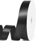 1" x 100 Yards Satin Ribbon - Black Silk Ribbon with Spool - Ideal for Gift Wrapping, Floral Bouquets, Crafts, Wedding Party Decorations, Christmas and Sewing Projects