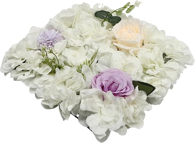 Gdrasuya10 12PCS Artificial Flower Wall Panel Wedding Backdrop Event Party Photography Flower Wall Background Realistic Flower Wall Backdrop Faux Floral Wall Decor