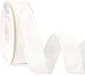 Ribbli White Velvet Wired Ribbon 1.5 Inch Velvet with Satin Christmas Ribbon for Gift Wrapping Christmas Tree Decoration Crafts Wreaths Supplies-Continuous 10 Yards