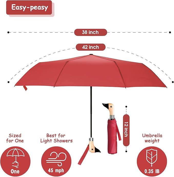 Duck Umbrella – Cute Duck with Adorable Duck Handle, The Perfect Duck Umbrella for Duck Lovers