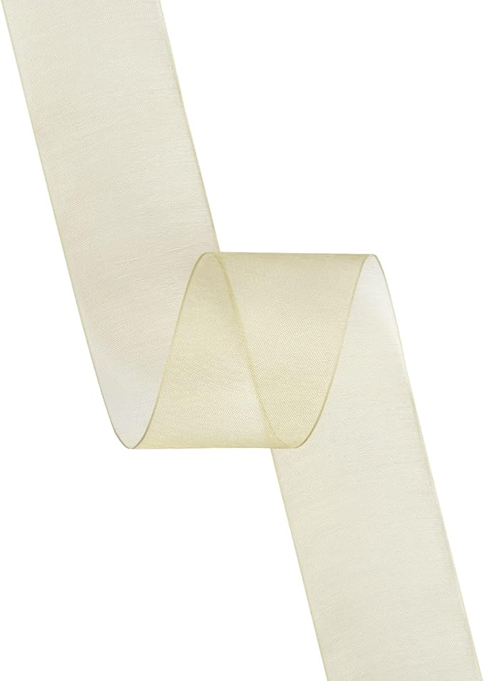 1-1/2 Inch Moss Shimmer Sheer Organza Ribbon Sheer Chiffon Ribbon 50 Yards-Roll Multiple Colors Available for Gift Wrapping Wedding Events Christmas Décor