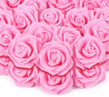 200pcs Pink Artificial Foam Rose Flower Head, 3-Inch Fake Flower Heads Stemless Flowers for DIY Crafts,Wedding Bouquets Centerpieces Arrangements Party Baby Shower Home Decor (Pink)