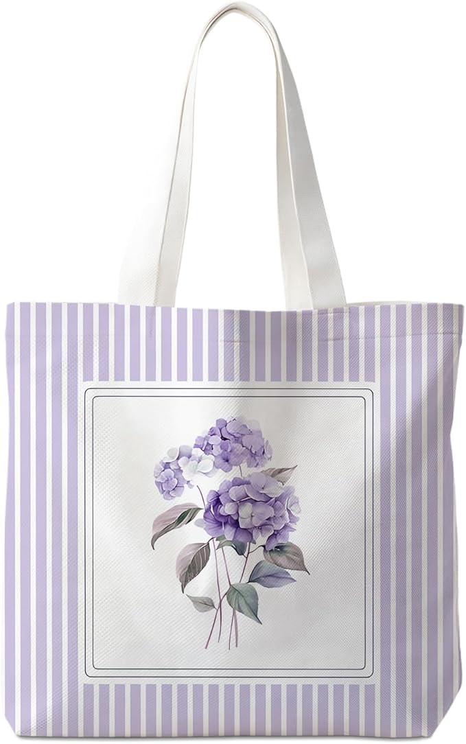 Flowers Tote Bag Gifts for Women, Canvas Aesthetic Reusable Grocery Bags Shopping Bags