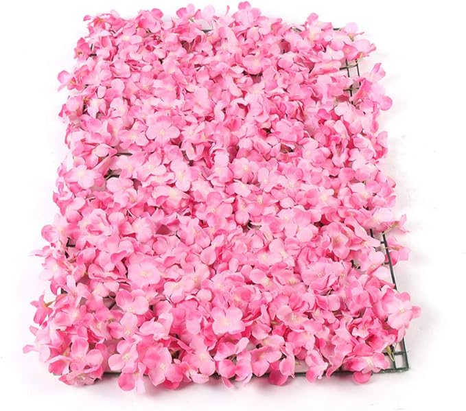 10Pcs 16"x 24" Artificial Flower Wall Panels,Flower Wall Mat Silk Flower Panels for Outdoor Garden Backyard Fence Fence Privacy Screen and Indoor Wall Decor (10Pcs Pink)