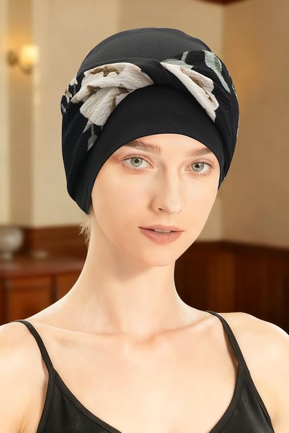 XYIYI Knot Chemo Headwear for Womens Cancer Patients, Stretchy Chemotherapy Headwraps Beanie Hats