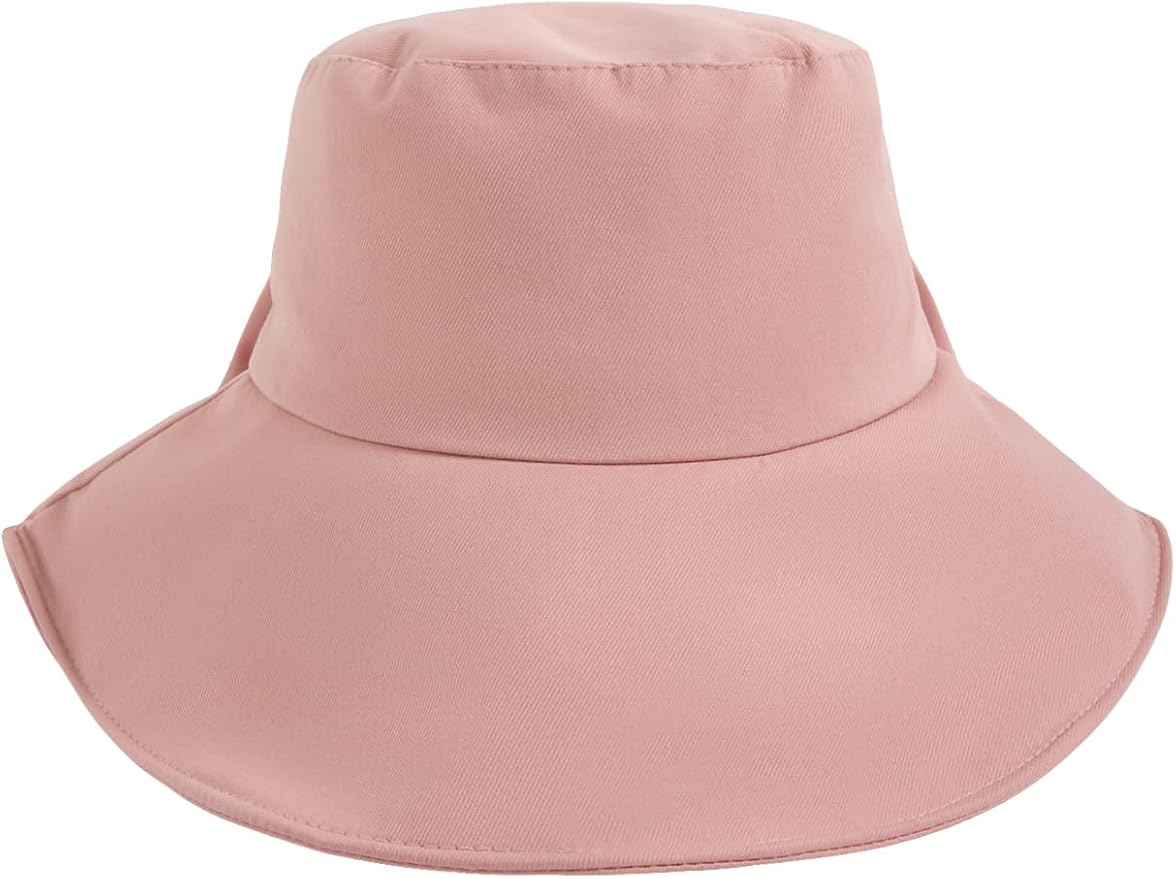 Verdusa Women's Bow Knot Wide Brim Bucket Hats Summer Outdoor Sun Hat
