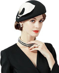 ORIDOOR Women Vintage 100% Wool Felt Flowers Bucket Cloche Bowler Hat Church Wedding Beret Hat