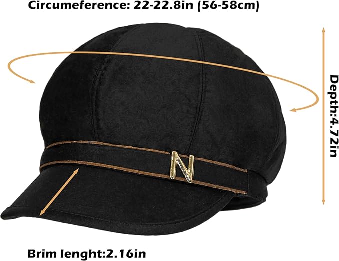 Women Retro Classic Visor Newsboy Cabbie Cap Beret Hats with Flower Buckle for Woman Ladies