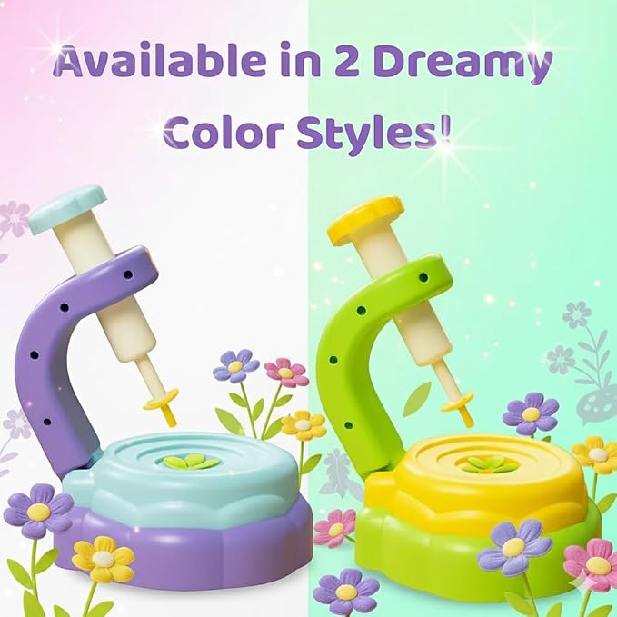 TOMLEON Fabric Flower Bouquet Craft Kit for Girls Ages 3+ – Create Reusable Fabric Flowers with Press Tool & Stems – Endless DIY Bouquets – No Glue, No Sewing – Perfect Creative Gift for Kids
