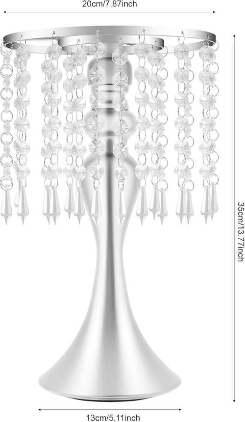10PCS Silver Wedding Centerpiece Stands, 13.79 Inches Acrylic Crystal Flower Vases for Table Decor, Modern Silver Flower Stand for Wedding Reception, Party, Home Decor, Centerpieces for Tables