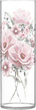 Vase Plastic Vase Elegant Cylinder Flower Vase Shatterproof Decorative Centerpiece for Home Table Office Weddings Events (11.8 x 3.9 in)