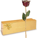 Forever Rose Hand-Dipped in 24K Gold, Garnet-Inspired January Birthstone with Sparkles, Real Rose in Luxury Gold Gift Box – Perfect Ready to Gift for January Birthday or Any Occasion