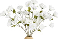 30 Heads 6 PCS White Poppy Flowers Artificial 32 in Silk Poppy Flowers for Wedding Home Party Table Centerpiece Arrangement Decoration (White)