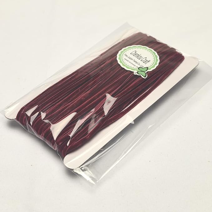 Chenkou Craft Dark Red 25 Yards 1/8" 3mm Velvet Ribbon Lots Bulk (Dark red, 1/8"(3mm))