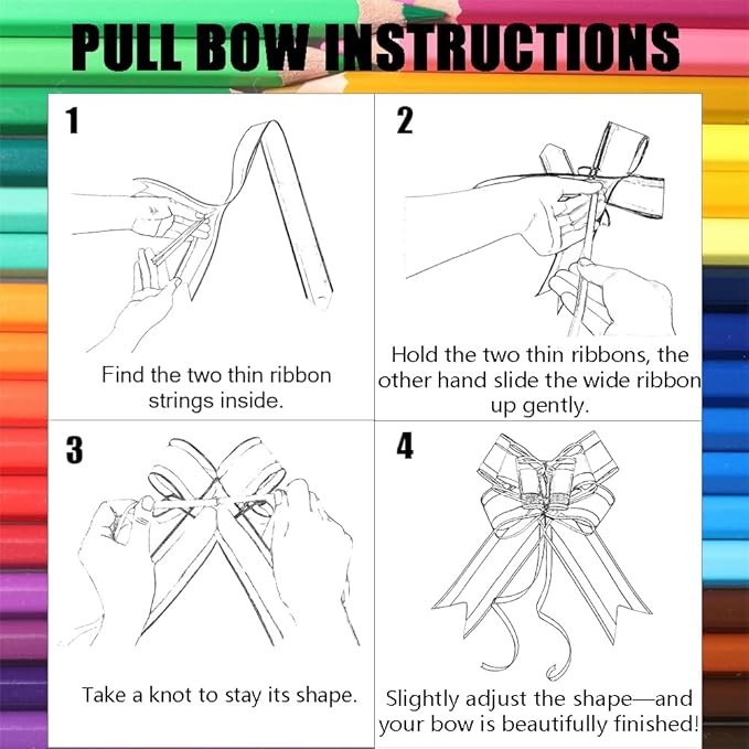 Bows for Gift Wrapping, Iridescent Colorful Pull Bow Assortment (10 Unique Colors, 6 Inches), Perfect Decoration for Gift Basket, Boxes, Birthdays, Weddings, Christmas, Easter