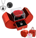 Emibele Preserved Rose Gifts for Women, Eternal Flower Rose Box with Heart Necklace, Romantic I Love You Gifts for Her Women Wife Mom Grandma on Valentines Mothers Day Birthday Anniversary