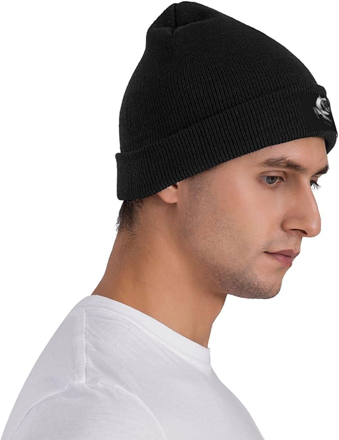 Cute Rose Beanie Hat Rose Beanie Cap Rose Flower Knitted Beanies Flower Knit Hats Winter Hat for Women Men