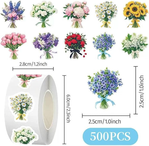 1000 Pcs Flower Stickers for Kids Classroom Boys Girls School Students. 2 Roll 1 Inch Leaf Plant Stickers Bulk .Floral Scrapbook Nature Sticker Packs for Water Bottles Phone Case Laptop