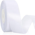 TONIFUL White Satin Ribbon 1 Inch X 25yds Solid Silk Ribbons for Gift Wrapping, Craft, Floral Bouquets, Valentine's Day Christmas Gift Wrapping, Party Wedding Decoration