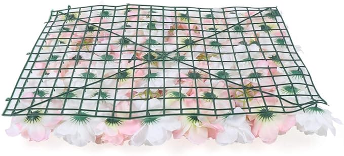 16"x 24" Artificial Flower Wall Panels,Flower Wall Mat Silk Flower Panels for Outdoor Garden Backyard Fence Fence Privacy Screen and Indoor Wall Decor (12Pcs Light Pink)