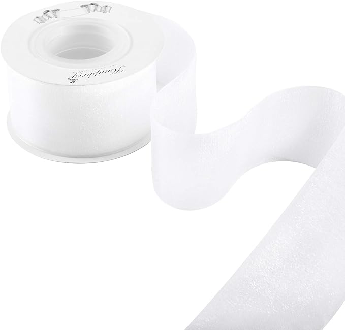 Humphrey's Craft 1-1/2 Inch White Shimmer Sheer Organza Ribbon - 25 Yards White Crafts Gift Wrapping Wedding Bouquet Baby Shower Decoration Christmas Tree Wreaths.