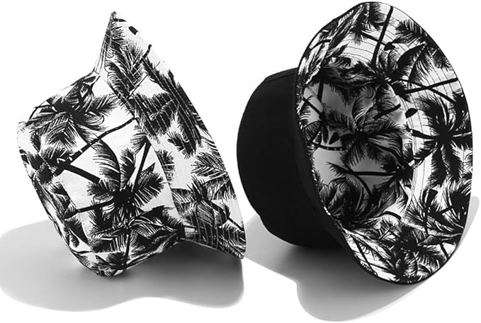 Malaxlx Unisex Bucket Hat Beach Sun Hat Aesthetic Fishing Hat for Men Women Teens, Reversible Double-Side-Wear