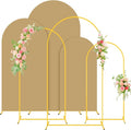 FUHSY Arch Stand and Covers Set of 3 (7.2FT, 6.6FT, 6FT) Wedding Arch Backdrop Stand with Brown Arches Cover Metal Balloon Arched Stand Frame for Birthday Party Ceremony Bridal Baby Shower Decorations