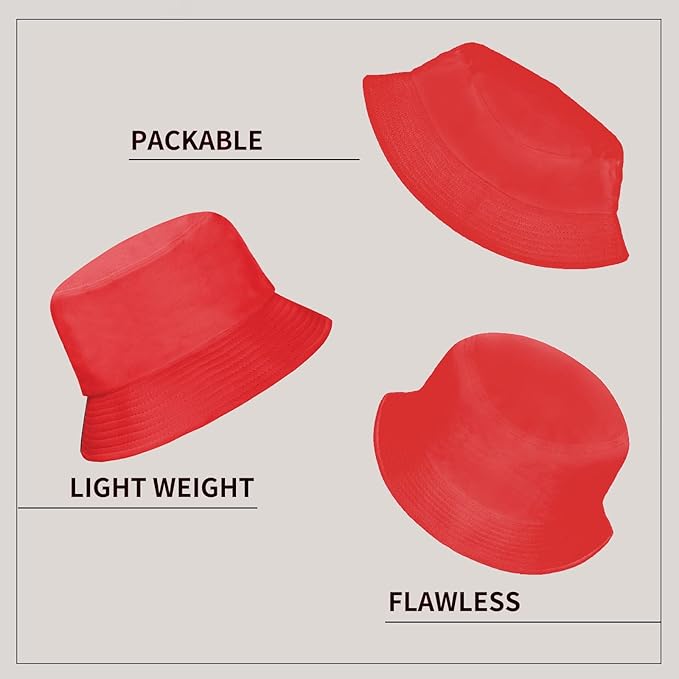 Rosoz 1 & 2 Pack Bucket Hat for Women Men Summer Travel Beach Sun Hat Outdoor Cap Unisex Bucket Hats