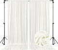 10 x 10 Feet Ivory Backdrop Curtain for Partie, Background Curtains for Photoshoot, Birthday, Wedding, Halloween, Thanksgiving, Christmas, New Year Party Decorations 5Ft x 10Ft, 2 Panels