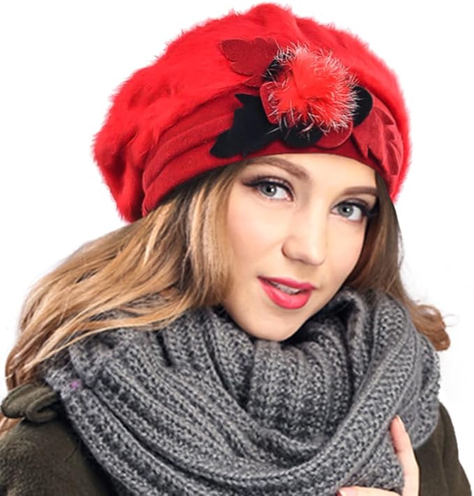 VECRY Women's 100% Wool Bucket Hat Felt Cloche Beret Dress Winter Beanie Hats