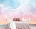 Cliouar-Sun and Cloud Background with a Pastel Colored Wall Mural Wallpaper Peel and Stick 90" x 67"